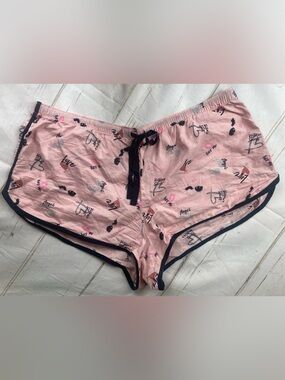Women’s Pink Lounge Shorts with Black Trim